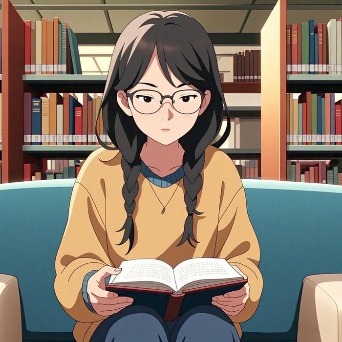 ảnh anime đeo kính gương mặt tri thức