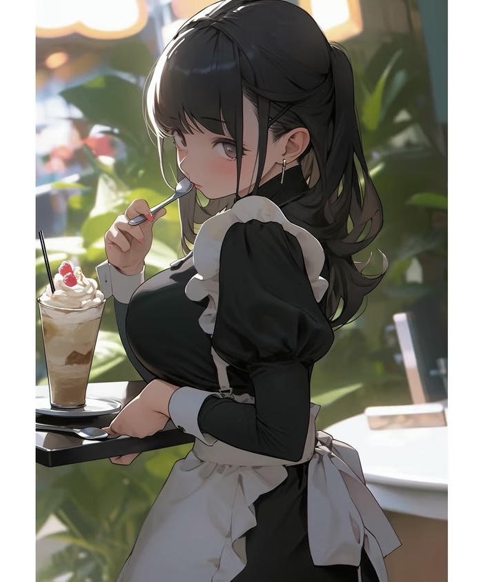 ảnh anime hầu gái biểu cảm