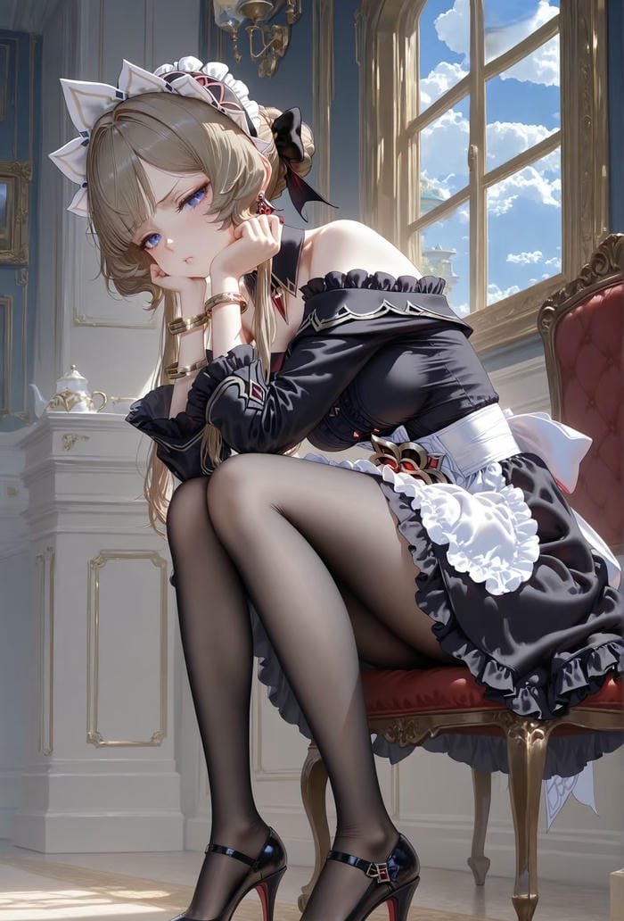 ảnh anime hầu gái buồn