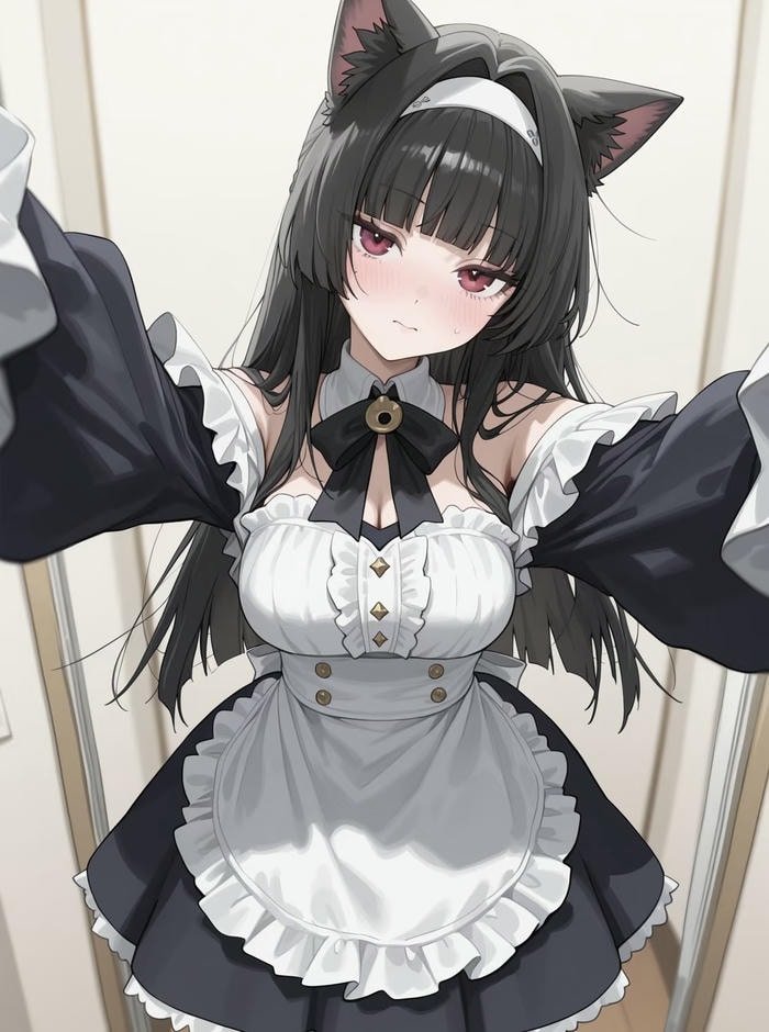 ảnh anime hầu gái đen trắng đẹp