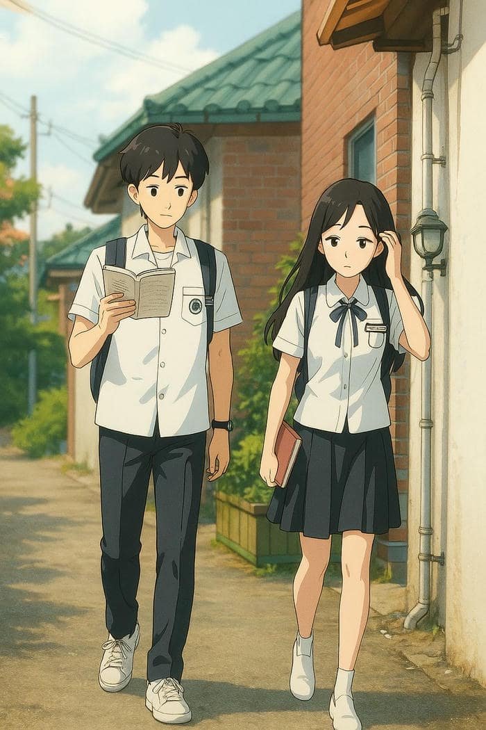 ảnh anime học đường cùng học về