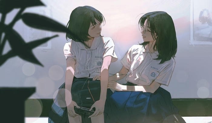 ảnh anime học đường đôi bạn thân