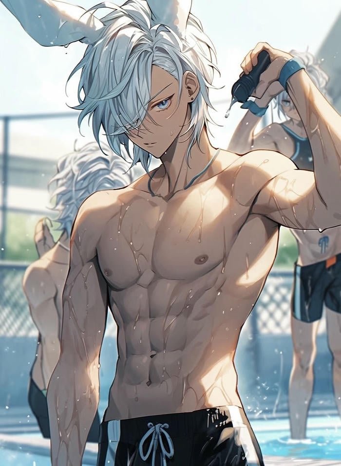 ảnh anime nam 6 múi cơ bắp nổi