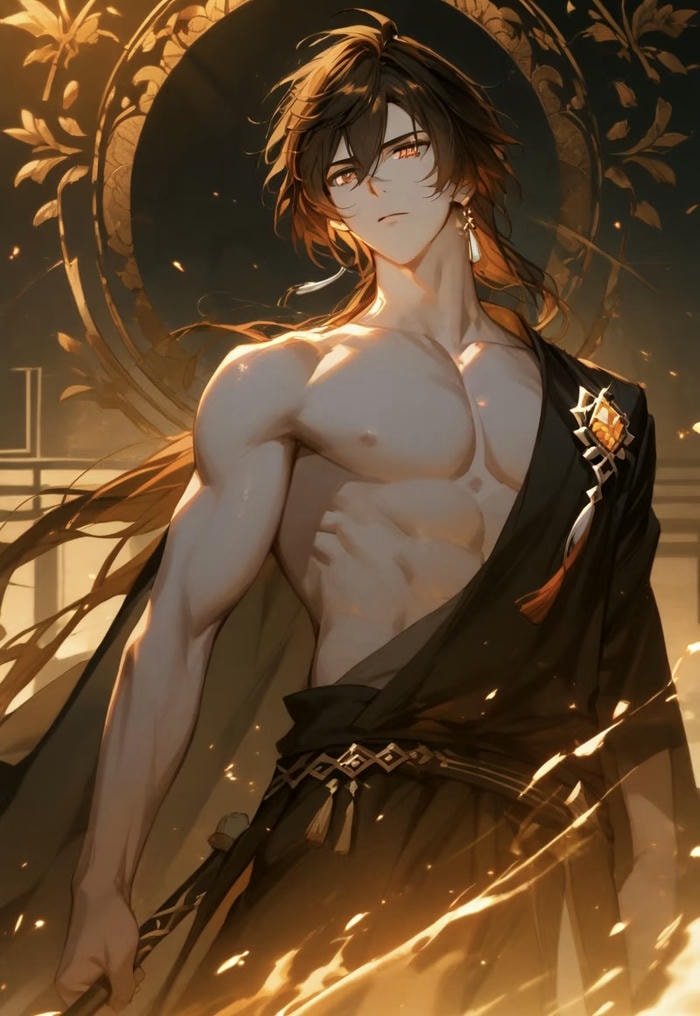 ảnh anime nam 6 múi dáng chụp ngầu