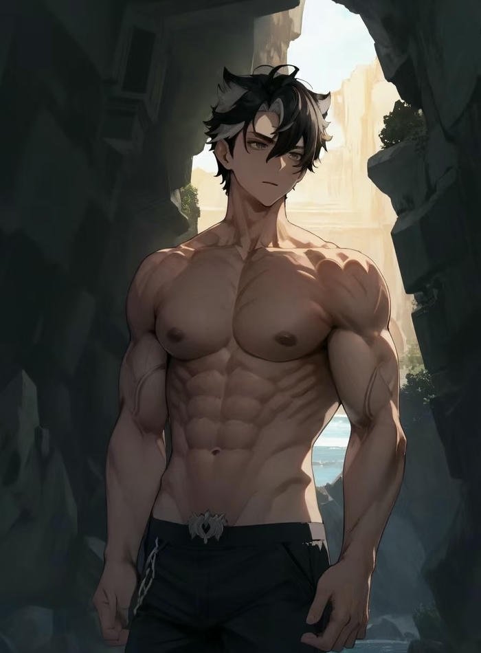 ảnh anime nam 6 múi diện mạo mạnh