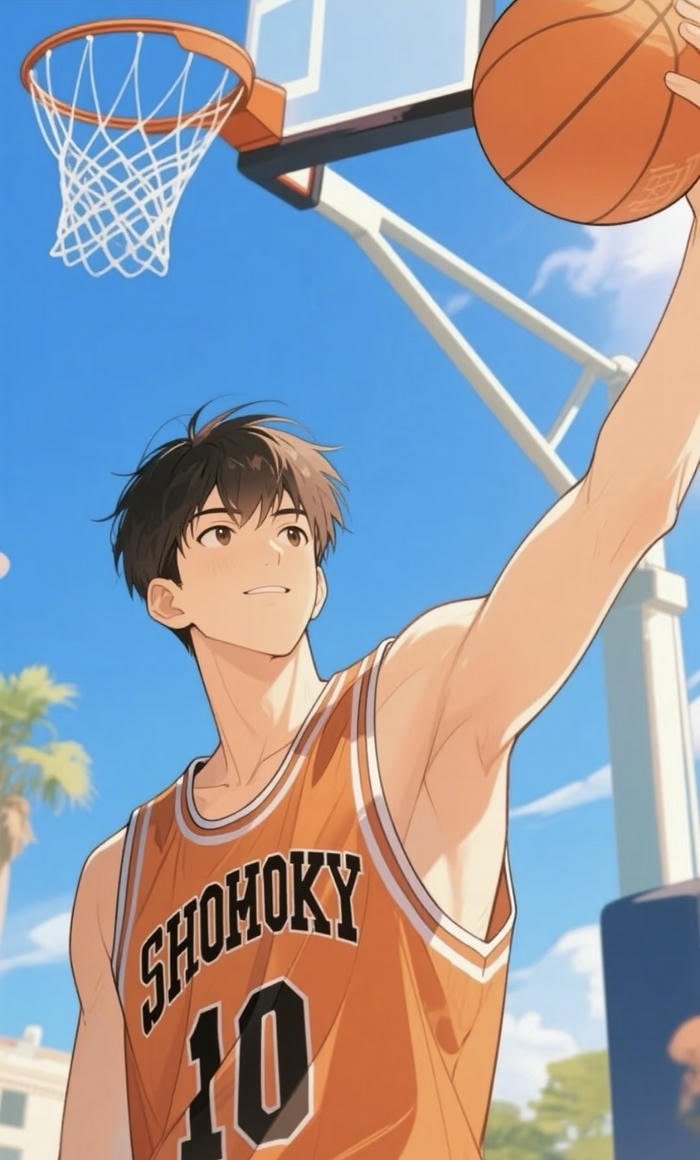 ảnh anime nam chơi bóng rổ