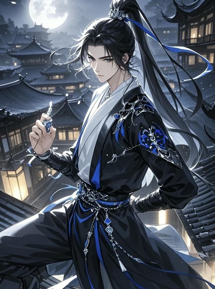 ảnh anime nam cổ trang bí ẩn