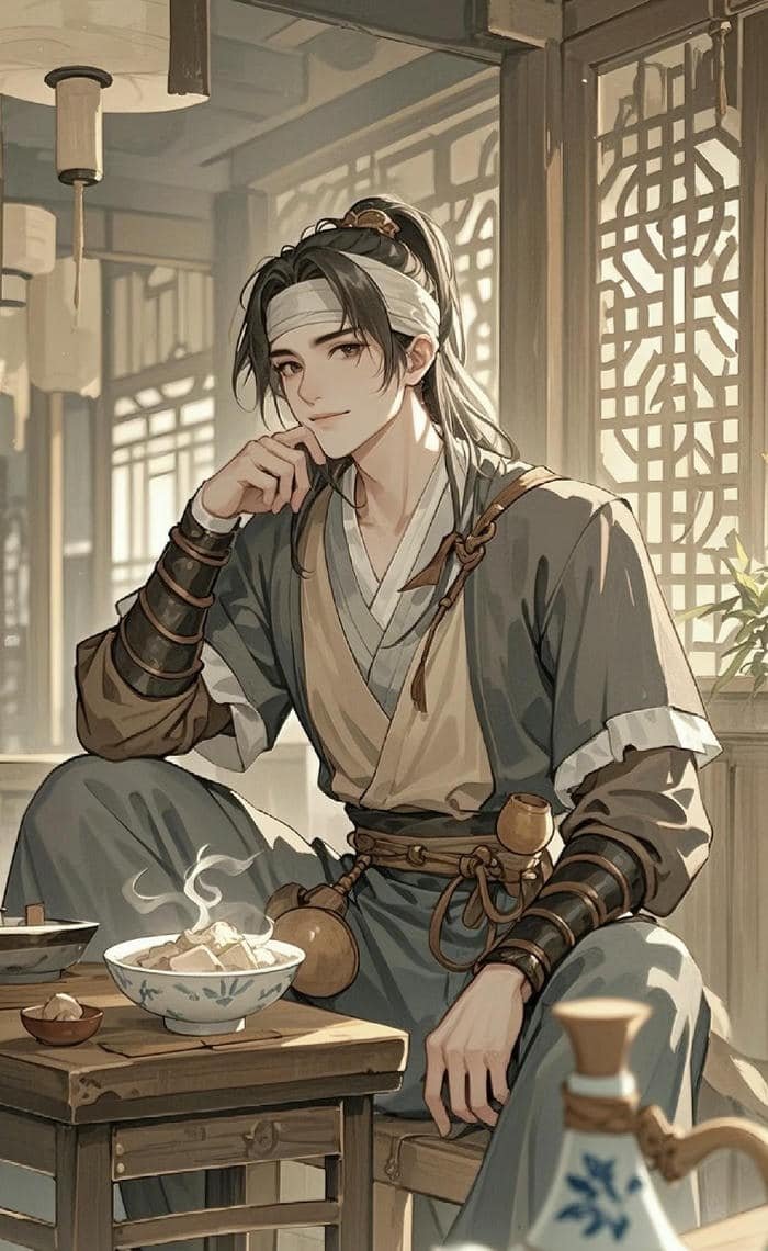 ảnh anime nam cổ trang tĩnh lặng