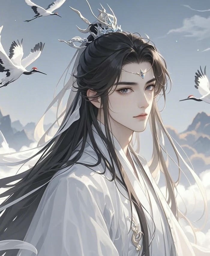 ảnh anime nam cổ trang trầm tư