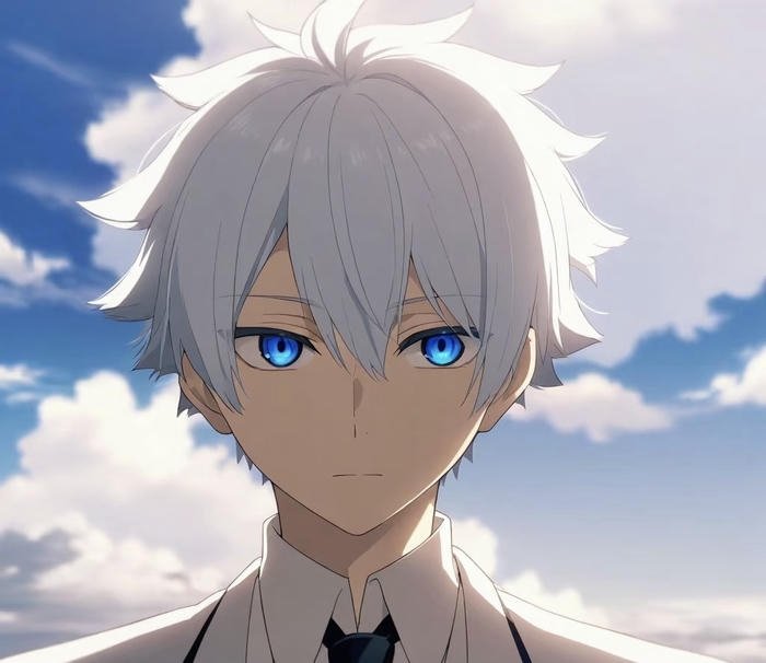 ảnh anime nam tóc trắng hiện đại