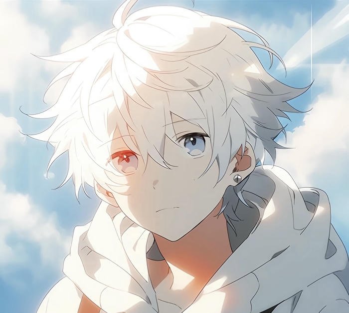 ảnh anime nam tóc trắng mạnh mẽ