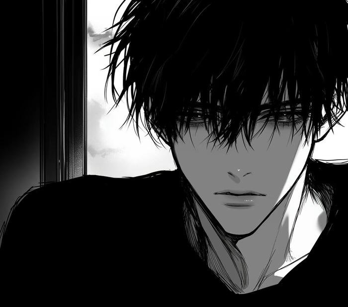 ảnh anime nam trắng đen cảm giác lạnh