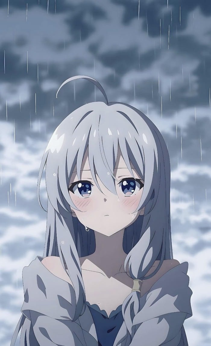 ảnh anime nữ buồn lặng im tê tái