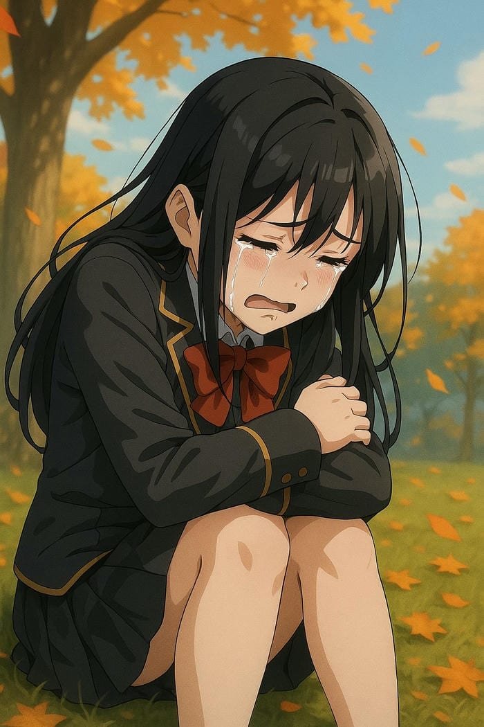 ảnh anime nữ buồn nét buồn rõ rệt