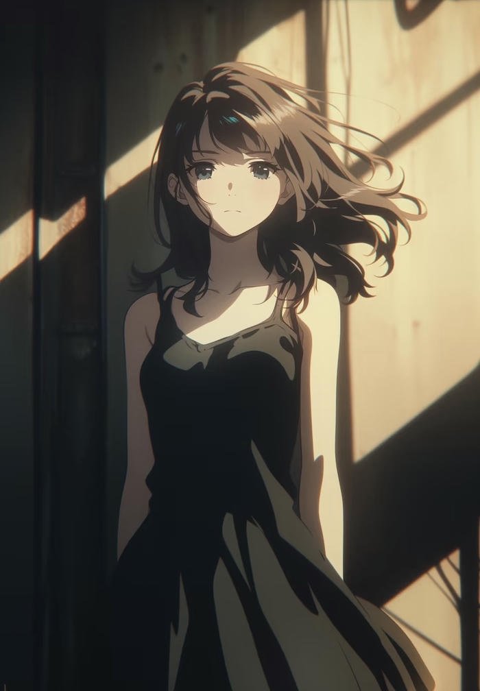ảnh anime nữ diện váy đen đẹp hiếm