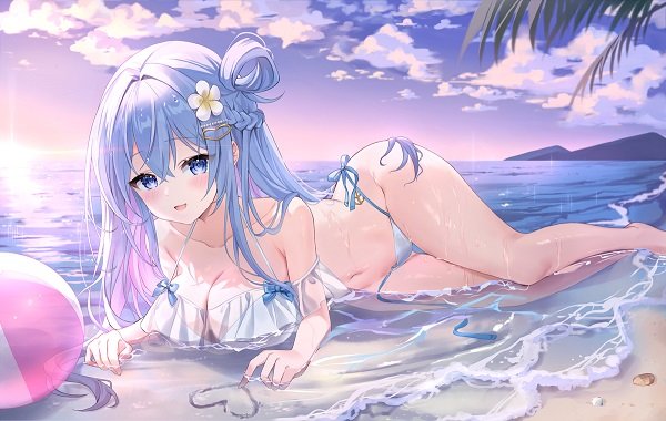 anh-anime-nu-e-ap-trong-trang-phuc-bikini-sac-vang-am-ap