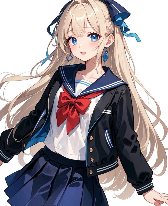 ảnh anime nữ học sinh có đôi mắt to tròn lấp lánh