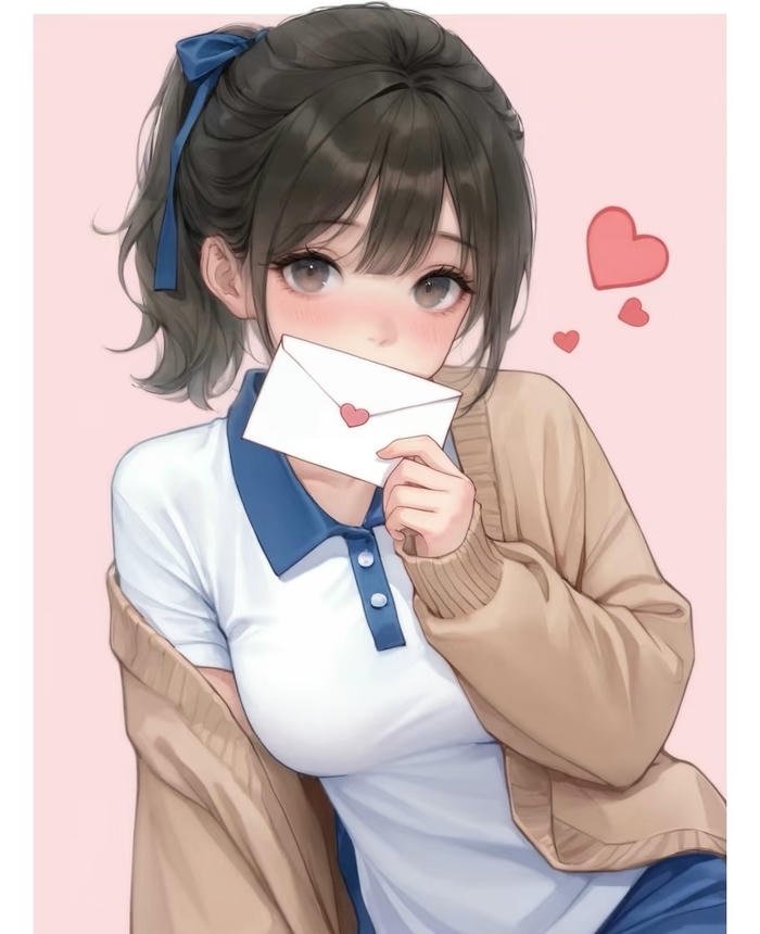 ảnh anime nữ học sinh có làn da trắng hồng mịn màng