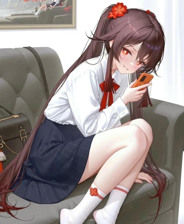 ảnh anime nữ học sinh tóc búi hai bên nhí nhảnh