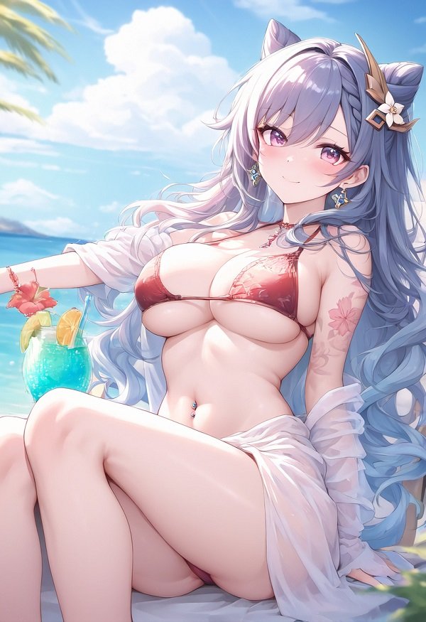 anh-anime-nu-mac-bikini-hoa-tiet-nhiet-doi-song-dong