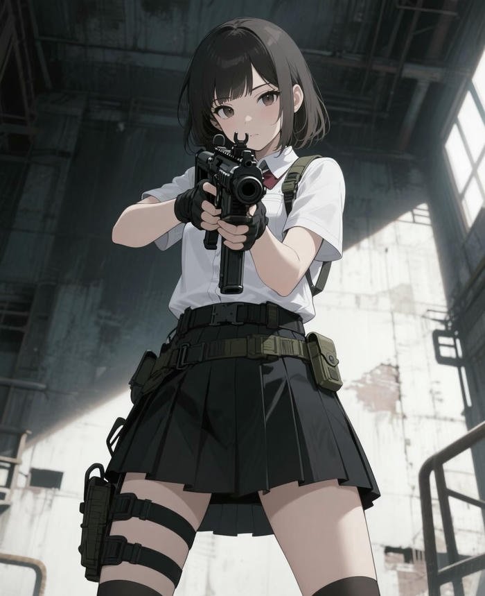 ảnh anime nữ ngầu biết dùng súng