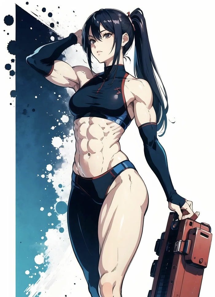 ảnh anime nữ ngầu có cơ bắp