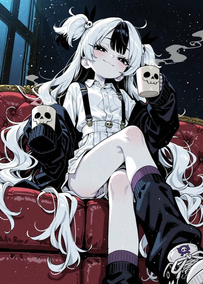 ảnh anime nữ ngầu phong nền tối