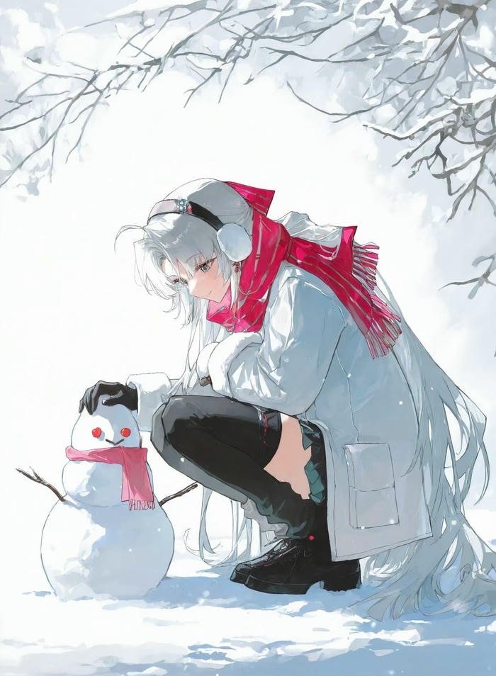 ảnh anime nữ nghịch tuyết mơ màng