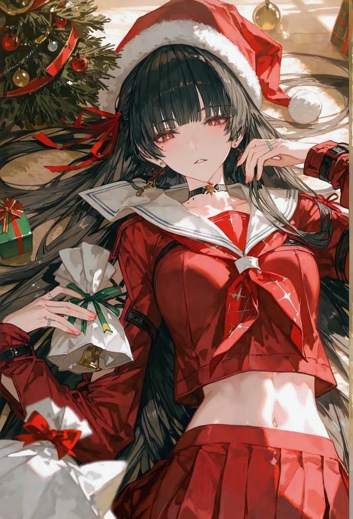 ảnh anime nữ tạo hình giáng sinh