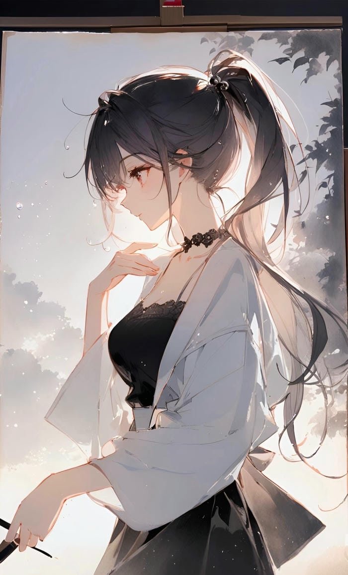 ảnh anime nữ trầm lắng buồn