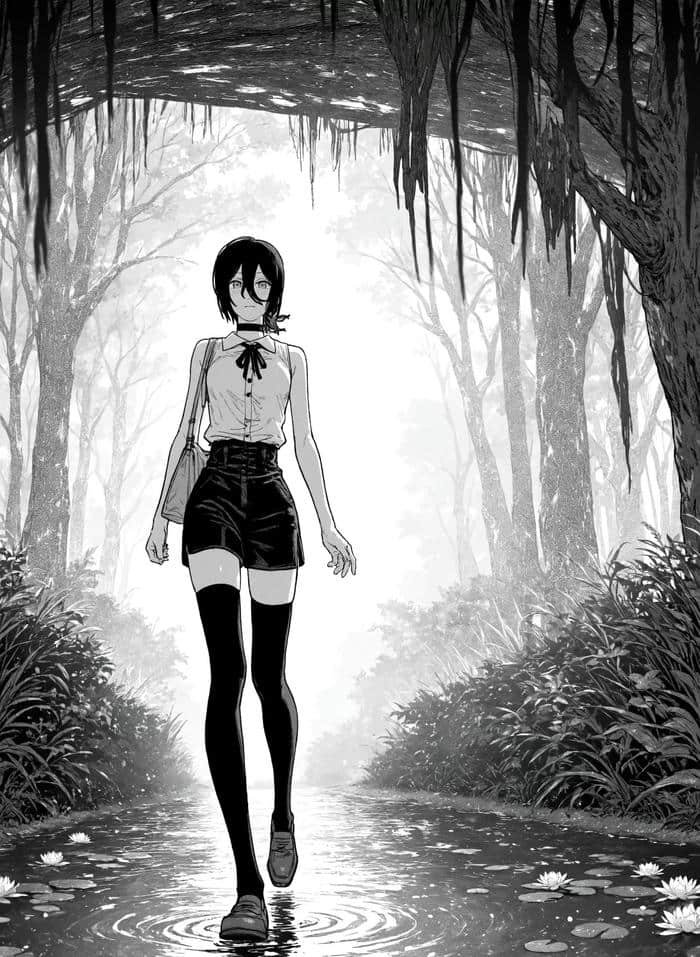 ảnh anime nữ trắng đen đơn sắc