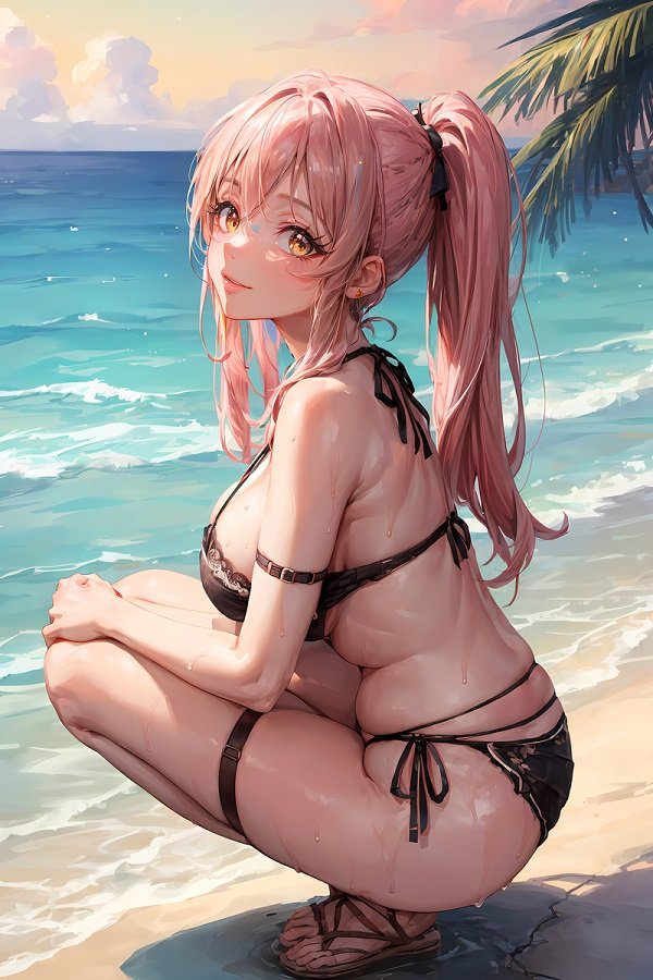 anh-anime-nu-tuoi-tre-voi-nu-cuoi-rang-ngoi-ben-bien
