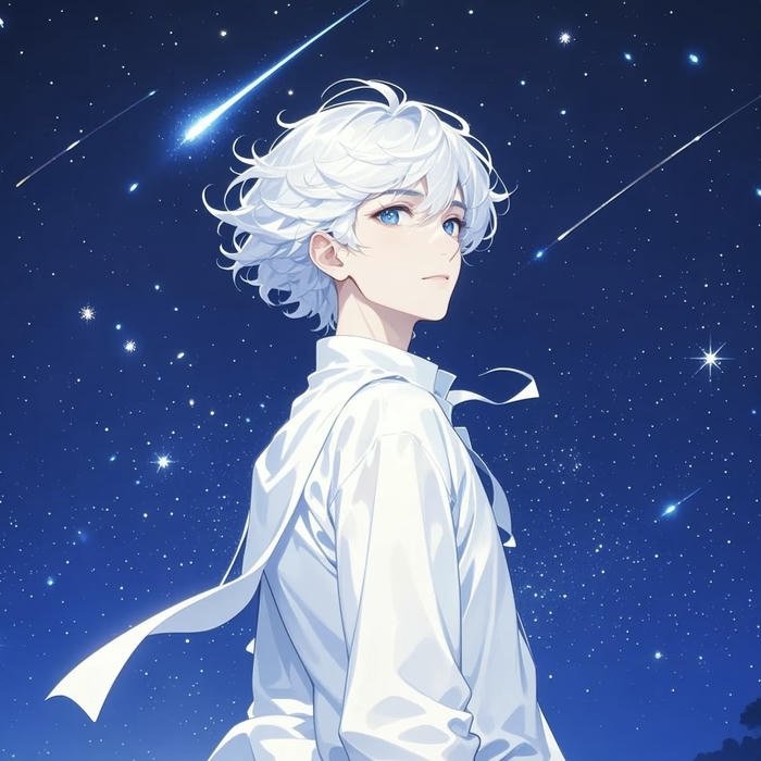 ảnh avatar anime nam trên đêm sao băng