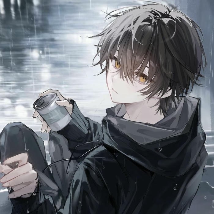 ảnh avatar anime nam u buồn trong mưa