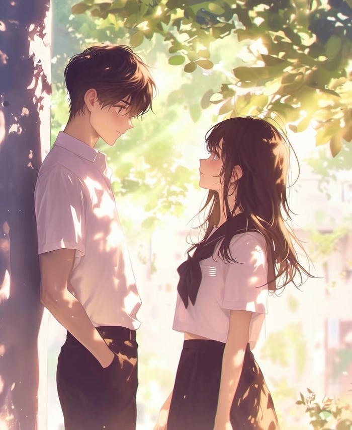 ảnh cặp đôi anime học sinh lãng mạn tình cảm