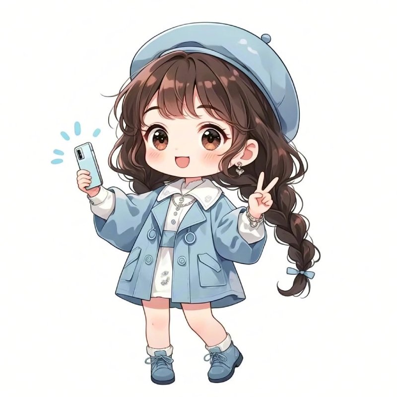 ảnh chibi nữ cute full body xinh đẹp ngây thơ