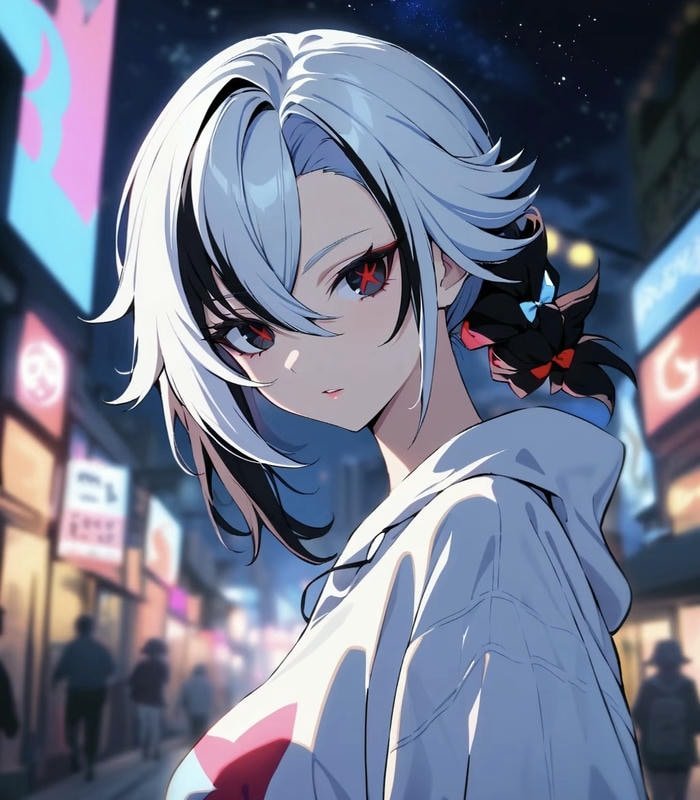 ảnh cô nàng tóc ngắn màu xám anime đẹp hiếm