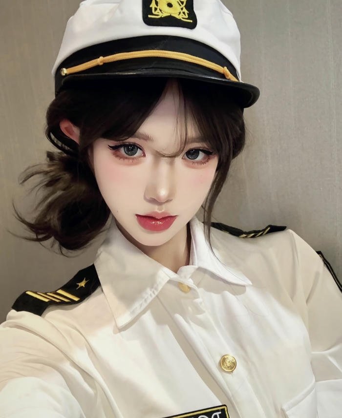 ảnh cosplay cảnh sát nữ tính