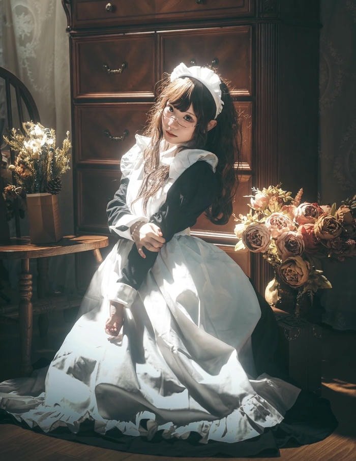 ảnh cosplay hầu gái phong cách cổ điển