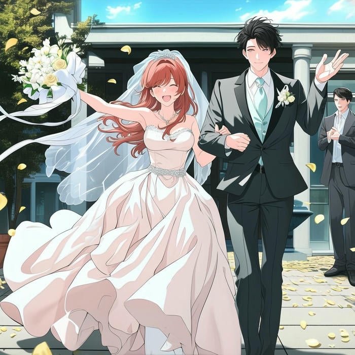 ảnh cưới anime cảnh phố lãng mạn