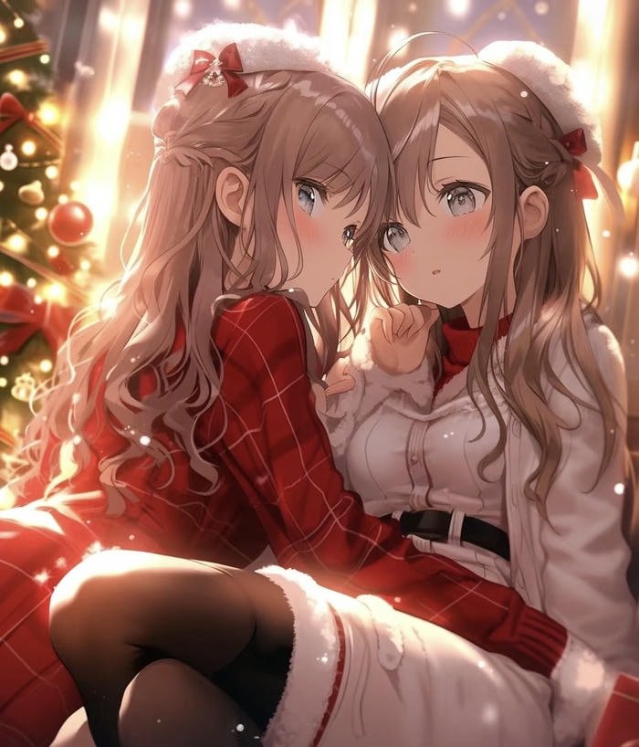 ảnh đôi bạn anime thân mật đáng yêu