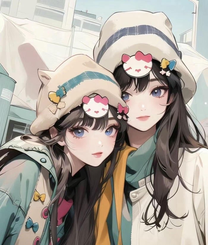 ảnh đôi bạn thân anime dễ thương