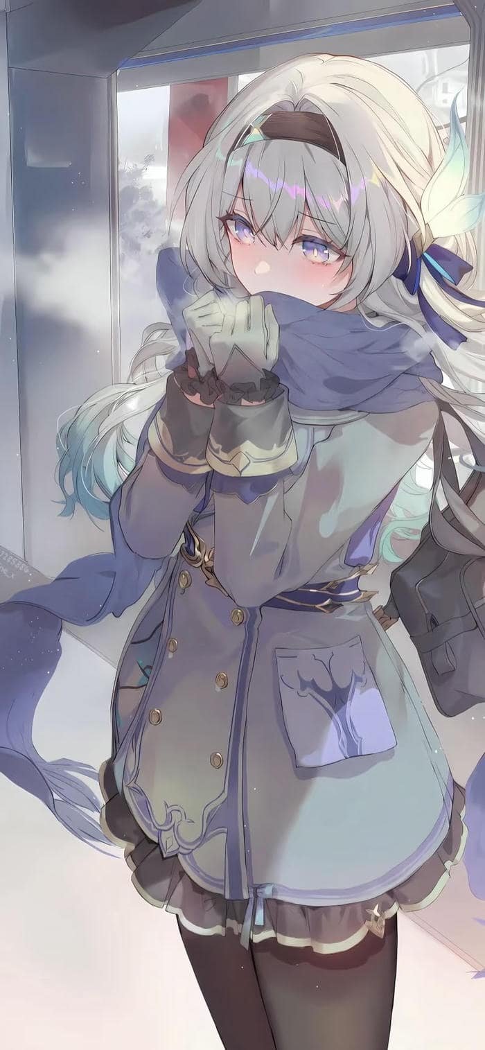 ảnh hình nền anime nữ trong mùa đông