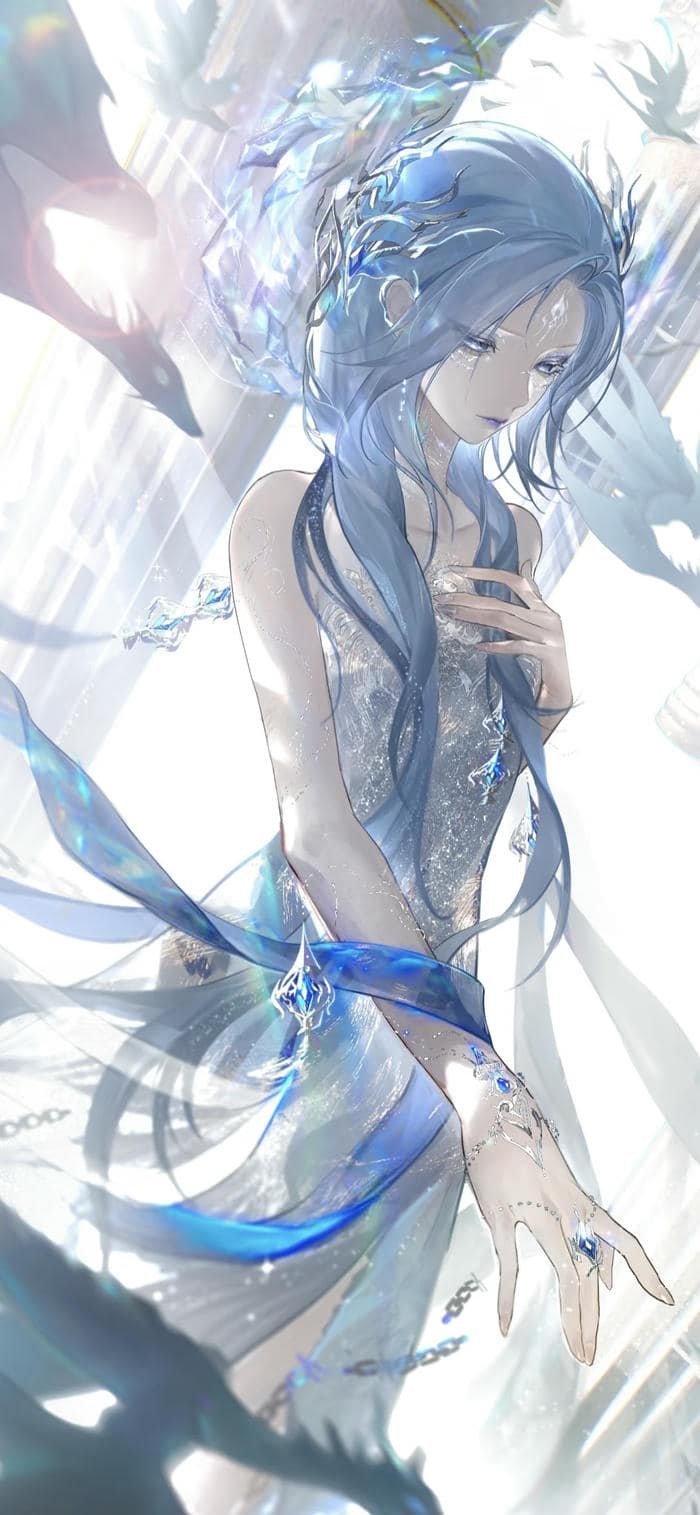 ảnh nền anime nữ phối lớp ánh sáng