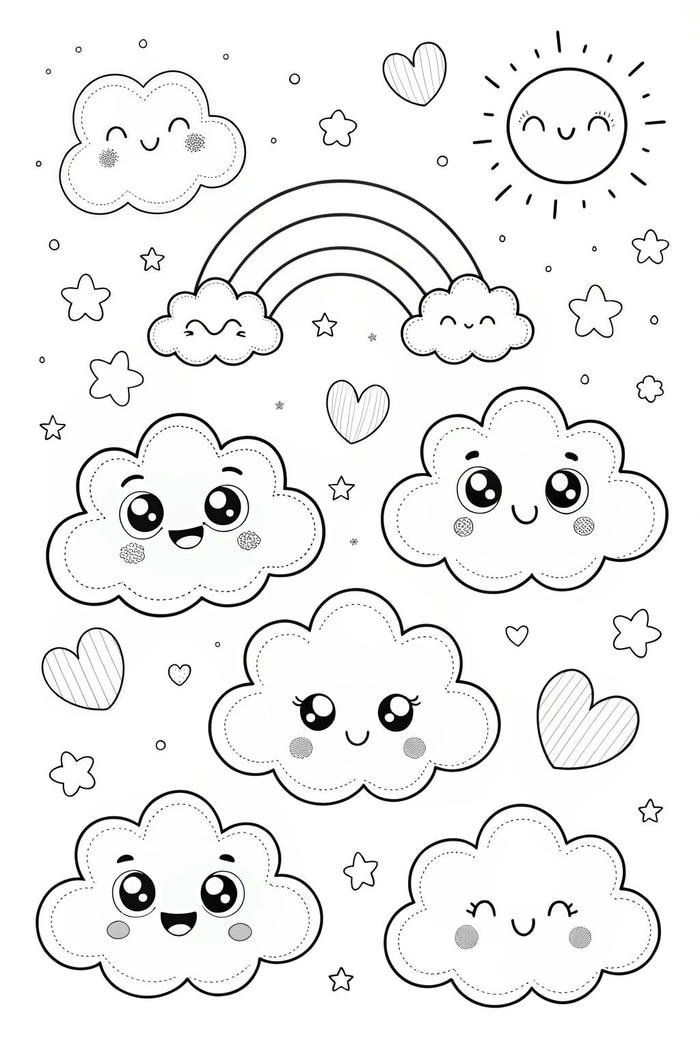 ảnh tô màu đám mây tự nhiên