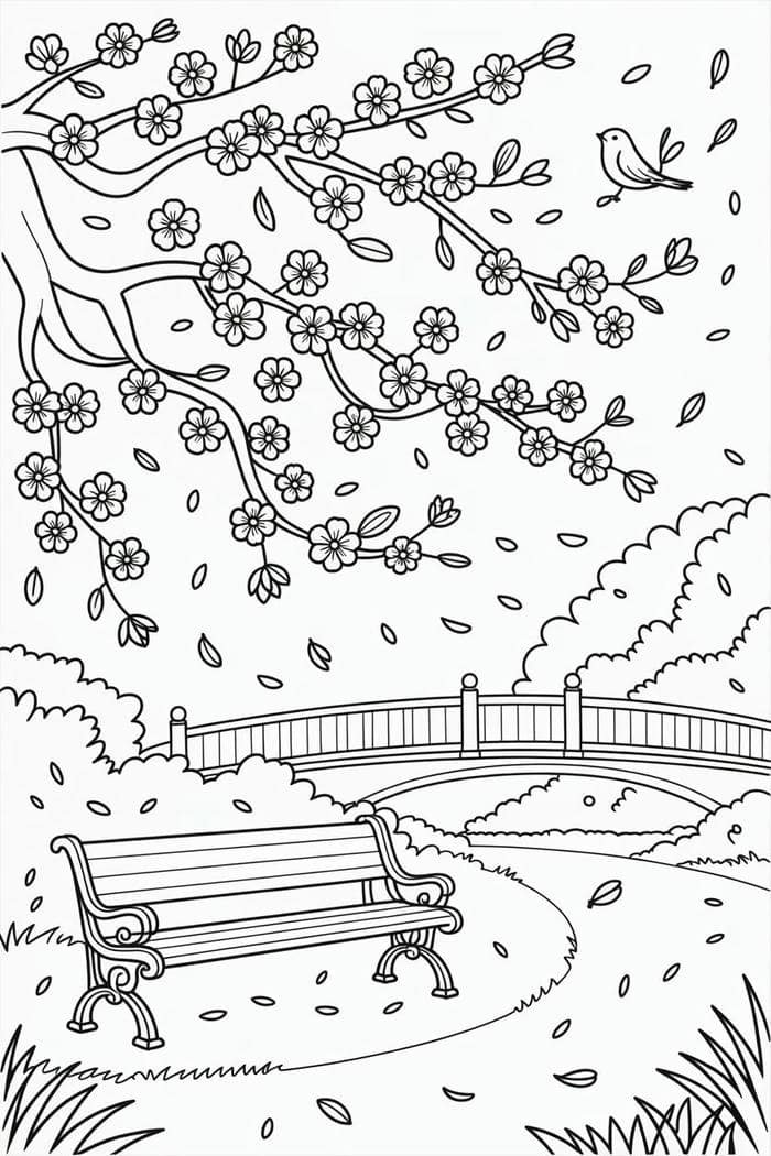 ảnh tranh phong cảnh tô màu đẹp