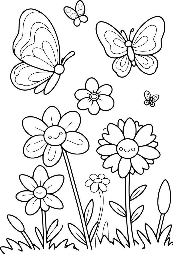 ảnh tranh tô màu con bướm sinh động