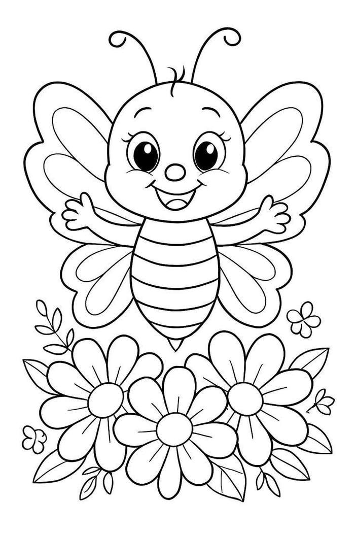 ảnh tranh tô màu con bướm