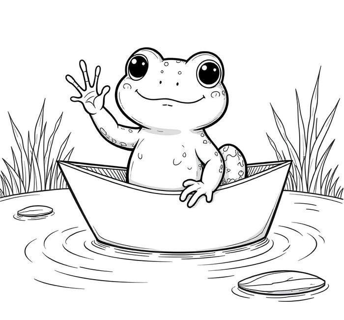 ảnh tranh tô màu con ếch đẹp