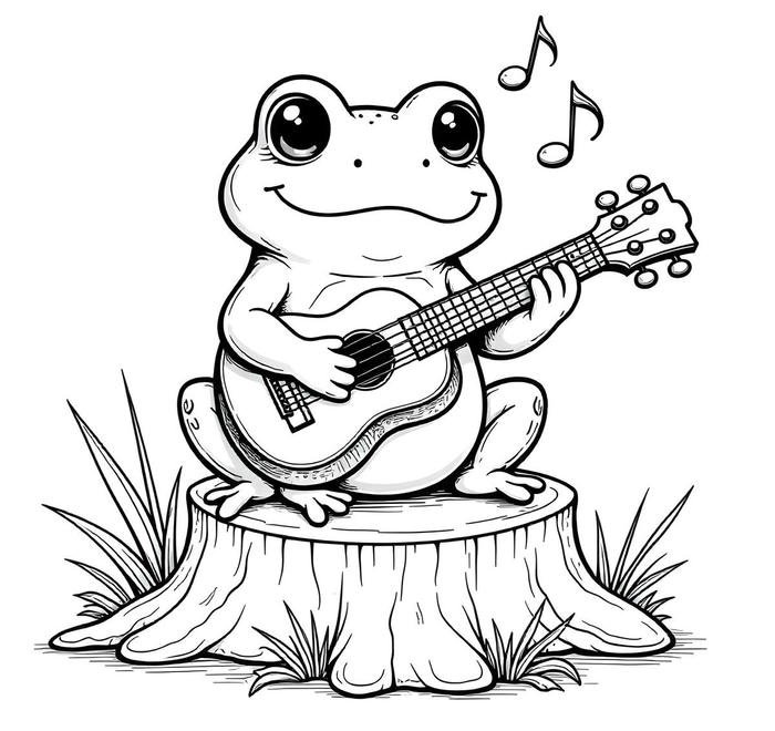 ảnh tranh tô màu con ếch rõ nét